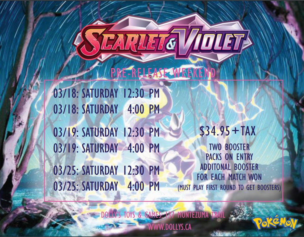 Pokemon Scarlet & Violet PreRelease Event Saturday March 18th @ 12:30 pm